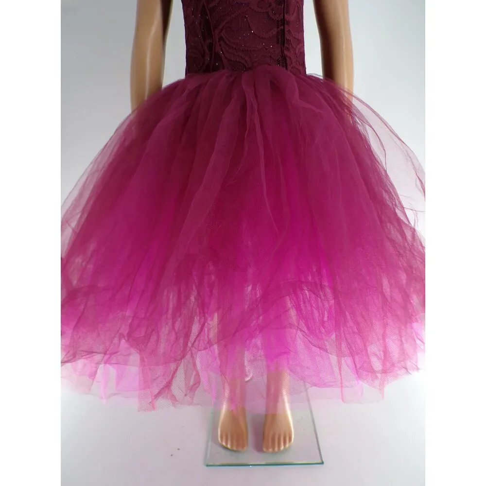 Pre-Owned Dance Costume Gallery 20514 Medium Child Burgundy Ballet